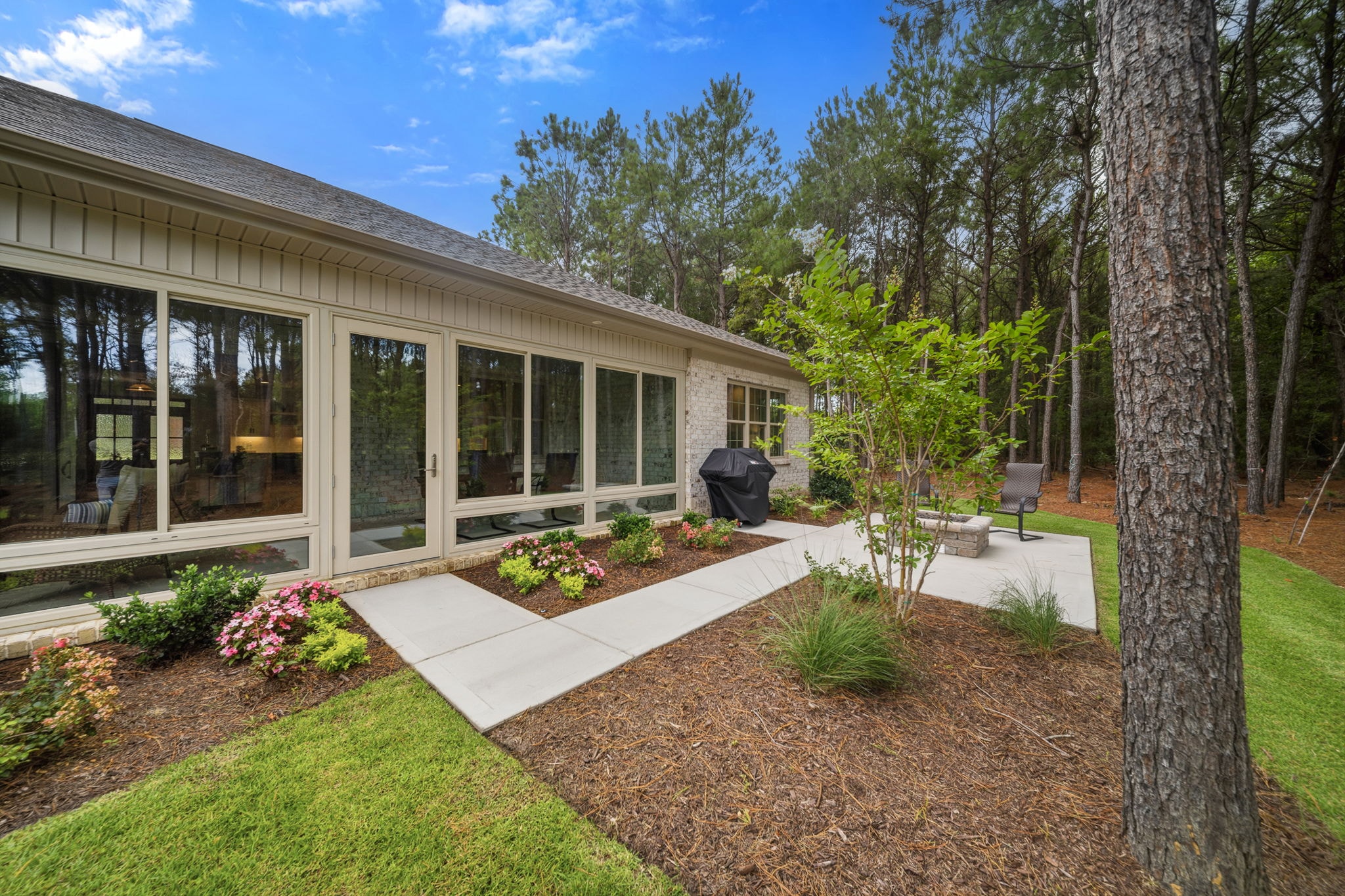 Pine Island rear exterior with landscaping