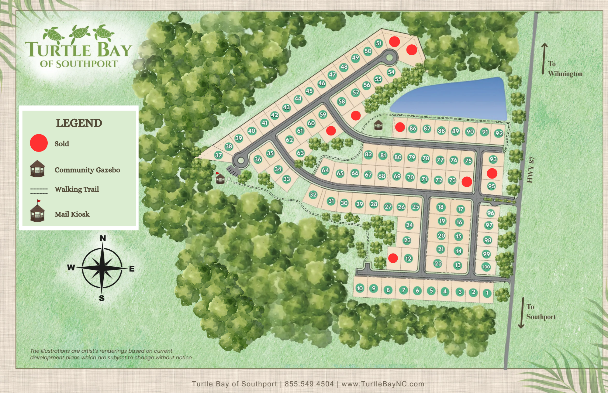 Turtle Bay of Southport community site map
